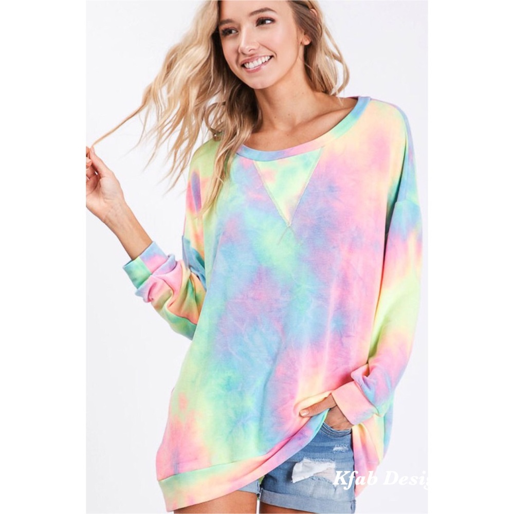 💖LAST! Softest Terry Pastel Tie Dye Pullover - Picture 8 of 10